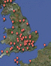 Map of UK with airports on it