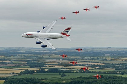GolfHotelWhiskey.com - BA A380 and the Red Arrows