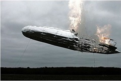 Golfhotelwhiskey.com - A scale model of the Hindernburg airship on fire