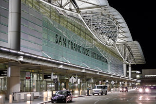 San Francisco airport (SFO) at night